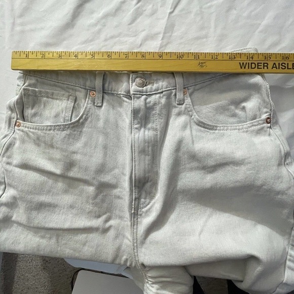 We The Free Women's Size 30 Frank Dad Jeans Icy Blue High Wasted Straight Cotton - Picture 6 of 12